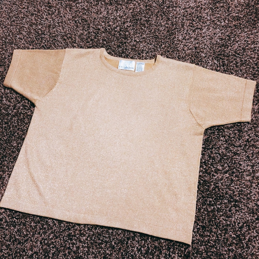 In gold glitter CB Blouse